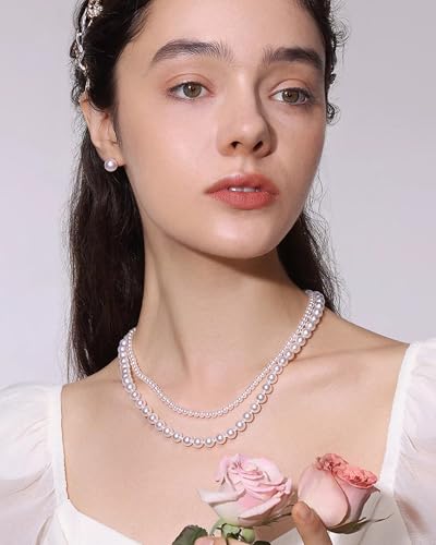 Layered Pearl Necklace for Women Pearl Choker Chain Necklaces - style: Layered