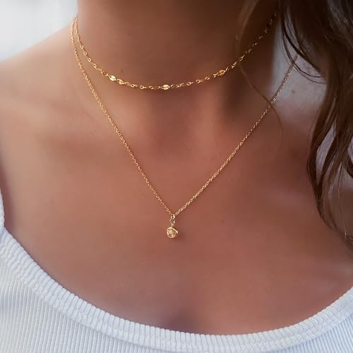 Annika Bella Choker Necklace, Gold Chain for Women, Length 13-16 Inches, Minimalist Necklaces for Women, Lace/Link/Tubes/Dotted Chain Chokers. - style: Lace Chain