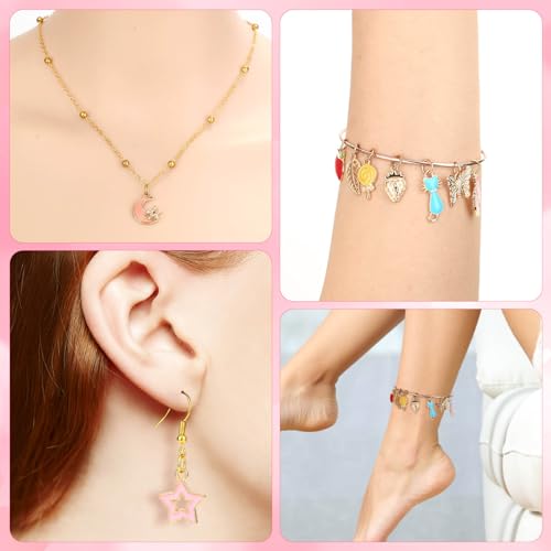 304Pcs Gold Charms for Jewelry Making, Assorted Bracelet Letter Charms for DIY Jewelry Making Necklace Bracelet, Keychains and Crafts