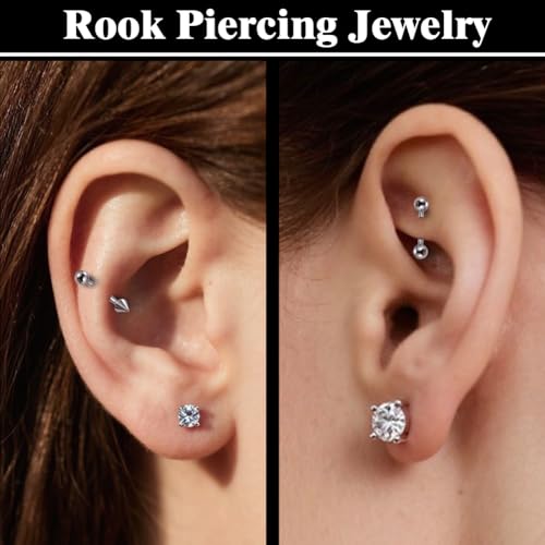 intera Surgical Steel 16G Eyebrow Piercing Jewelry Vertical Labret Lip Rings Jewelry for Women Men Curved Barbell Rook Daith Piercing Jewelry 6mm/8mm/10mm/12mm
