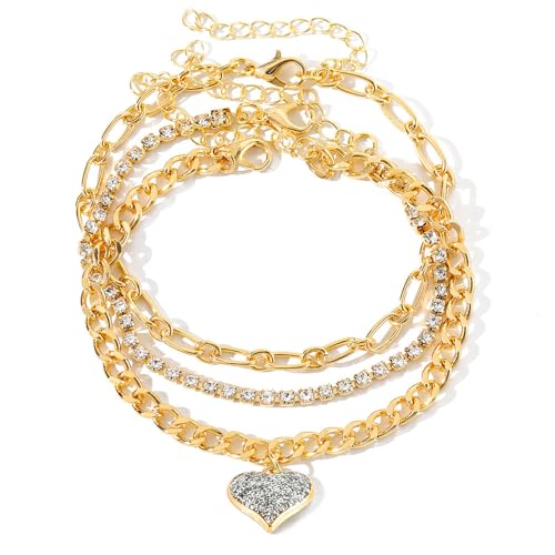 Stocking Stuffers Gold plate and Silver Plated Jewelry Sets Stocking Stuffers for Women Costume Jewelry Chain Necklace Bracelet Earrings and Rings Sets for Women Bulk Jewelry - color: JJG66Hgold