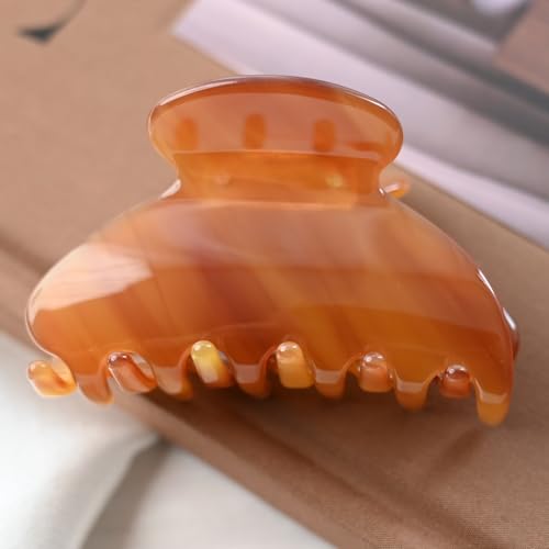 Handmade Celluloid Acetate French Design Barrettes Tortoise Shell Claws Hair Claw Luxury Fashion Accessories Hair Clip for Women (amber) - color: amber
