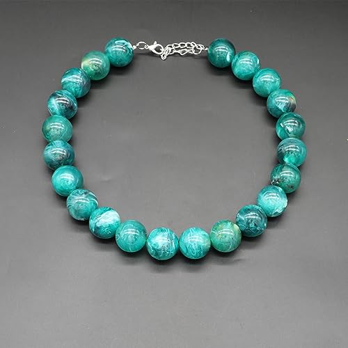 JNF Chunky Beaded Necklaces Women Large Big Ball Bead Choker Necklace Bold Statement Beads jewelry Gift - color: gemstone neckalce Emerald