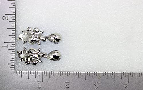 Faship Statement Dangling Floral Clip On Earrings For Women - color: Purple