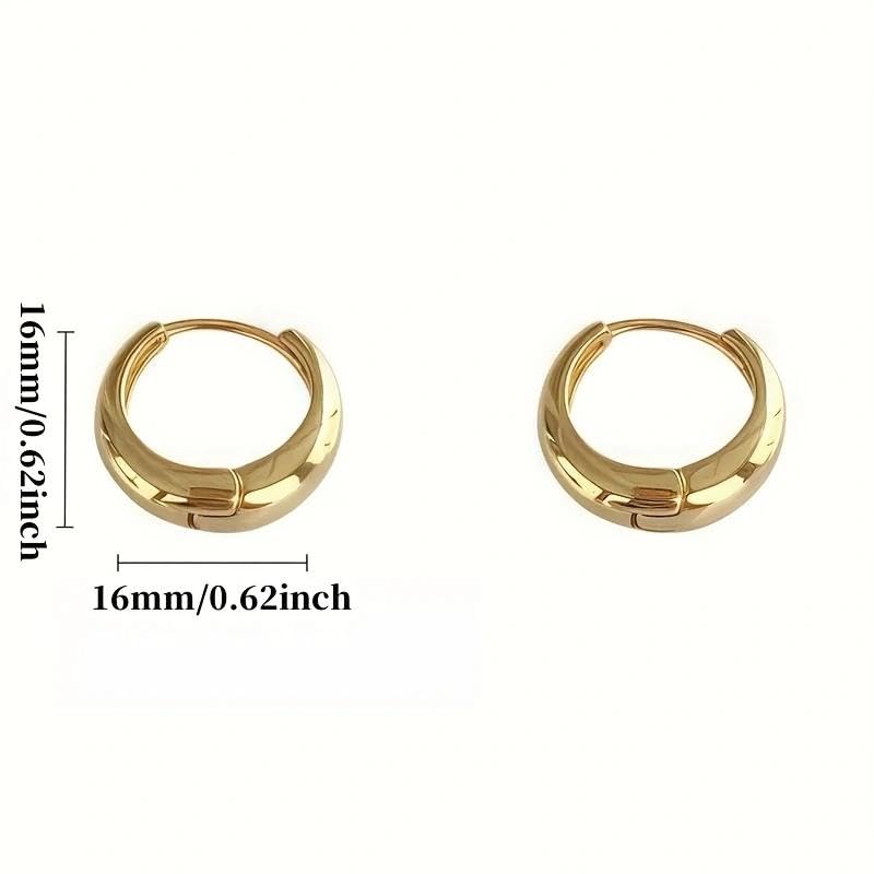 2Pcs/Pair Elegant Stainless Steel Hypoallergenic French Hoop Earrings,Comfort Retro Sexy Design,Christmas Gifts for Fashionable Women - color: Golden