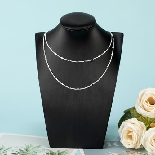 UMAOKANG 10 Meters Silver Chains for Jewelry Making, Silver Plated Brass Flat Heart Curb Link Chain Women Necklace Bracelet DIY Jewelry Chains Bulk - color: Silver Heart