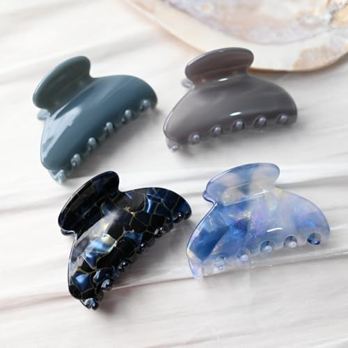 Handmade Celluloid Acetate French Design Barrettes Tortoise Shell Claws Hair Claw Luxury Fashion Accessories Hair Clip for Women (aespa blue) - color: aespa blue