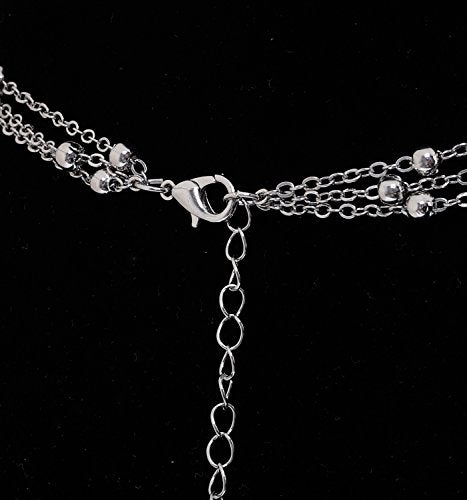 MOLOCH Layer Choker Long Chain Tassel Pendant Necklace Handmade Bead Station y Necklace Charm Chain Jewelry Necklace - color: silver