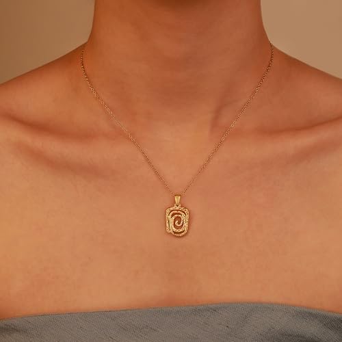 2 PCs Gold Plated Necklace Set for Women - Non Tarnish Jewelry Gift with Fashion Design - style: 2 PCs: Geometric Swirl & Daisy