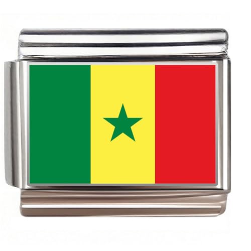 Italian Bracelet Charm,9mm,United Arab Emirates,Country & Culture > Flag - color: Senegal