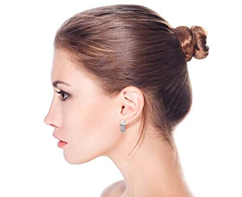 Bridal Cocktail Crystal Faux White Pearl Huggie Clip On Earrings For Women