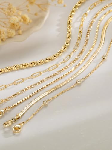14K Gold/Silver Plated Anklets for Women Layered Anklet Set | Non Tarnish Waterproof Brass Ankle Bracelet, Adjustable Lightweight Dainty Hypoallergenic Chain, Beach Vacation Summer Gift - style: Style4