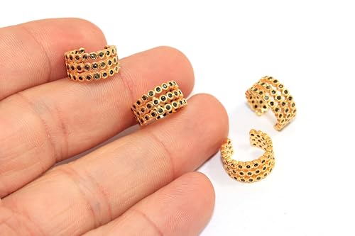 18K Gold Plated Blue CZ Ear Cuff Non Pierced Ear Wrap Minimalist Micro Pave Ear Jewelry for Women 1 3 5 10 Pairs