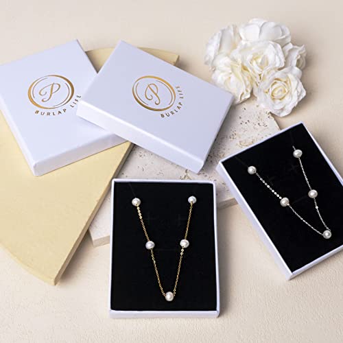 925 Sterling Silver Dainty Freshwater Cultured Pearl Choker Necklace White Genuine Real Pearl Charm Necklaces Jewelry Gifts for Her - color: Satellite Pearl-Silver 4.5-5.5mm