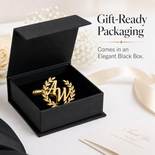 Custom Name Cufflinks for Men, Personalized Cuff Links with Raised Script Monogram, Wedding Cufflinks for Groom Groomsmen Best Man Father of Bride Husband Dad Anniversary Birthday Gifts - color: BB