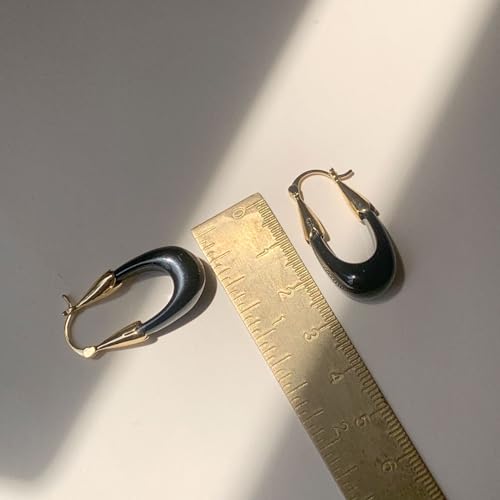 Acrylic Hoop Earrings for Women, Gold Plated Resin Chunky Hoops, Lightweight Teardrop Oval Round Drop Earrings Hypoallergenic Fun Fashion Trendy Jewelry
