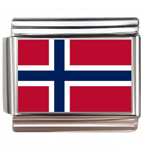 Italian Bracelet Charm,9mm,United Arab Emirates,Country & Culture > Flag - color: Norway