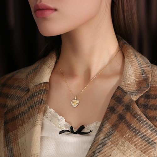 16 Inch Women's Pendant Necklace Chains - 5 Different Pendant Designs, Dainty Adjustable Chains(Gold/Silver) - color: gold1
