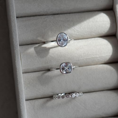 espere Womens Bezel Set Wedding Band | 14K Gold Plated Round Cut CZ Half Eternity Wedding Ring - color: Silver; Full Eternity Bezel Set