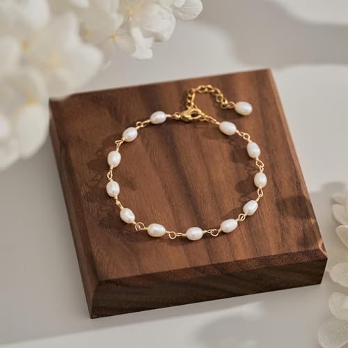 Pearl Bracelets for Women Dainty Gold Pearl Stretch Stackable Bracelet Bridesmaid Wedding Jewelry Gifts Prom Wedding Guest Dress - color: K:Gold Pearl Bracelet