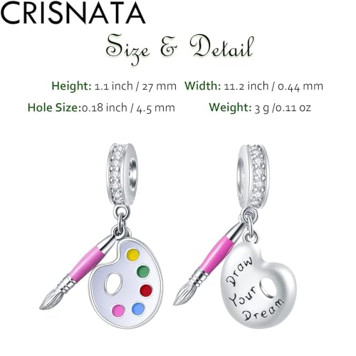 925 Sterling Silver Mothers Day Series Charms - Artist, Autism, Mother Daughter & Baby Foot Charms, Mom Crown & Nana Beads - Fits European Bracelet or Necklace - Gifts for Family, Lovers & Friends - color: Artist Palette and Paint Brush Charms