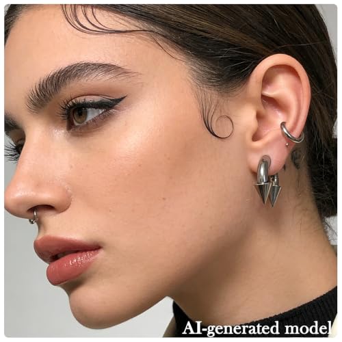 Septum Rings 16G 14G 12G 10G 8G 6G 4G 2G Surgical Steel Septum Stretching Kit Septum Pincher Tapers Gauge Kit Nose Ring Hoop Horseshoe Helix Tragus Daith Rook Piercing Jewelry for Women Men - style: 6G(4mm)-Inner Dia:14mm