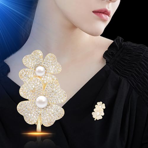 Brooches and Pins for Women Elegant Flower Pearl Brooches Costume Broches Jewelry Lady Christmas Pin for Women - style: GD-2097
