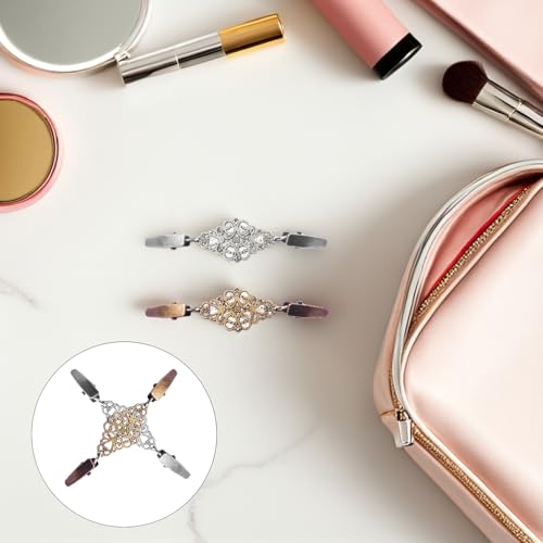 UPKOCH 2pcs Retro Shirt Clips and Cardigan Collar Clips, Metal Shawl Brooch Pins for Women Sweaters Dresses Scarves, Classic Style Accessories for Clothing Decoration