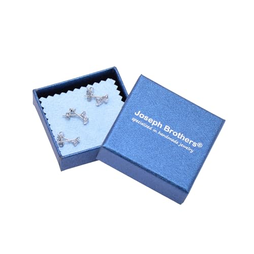 3 Pairs Color Zirconia Earrings Studs, Sterling Silver Studs Earrings Set 3MM 4MM 5MM - color: Colorless