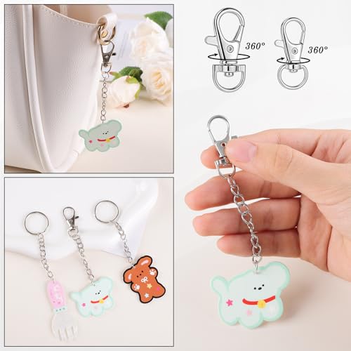 BESARME 1130PCS Keychain Making Kit Jump Rings for Jewelry DIY Key Chain Supplies with Keyrings Bulk, Metal Lobster Claw Clasp, Swivel Snap Hook, Extender Chain for Crafts Accessories(Silver) - color: Silver