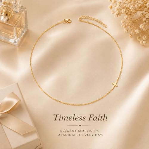 Gold Neklace Stack Dainty Gold Herringbone Necklace for Women Layered Paperclip Chain Necklaces Rhinestone Drop Simple Jewelry Gifts for Women - color: A2:cross