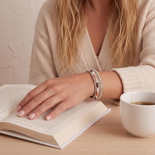 Edoneery Leather Wrap Bracelets for Women, Boho Layered Cuff Bangle | Multi-layer Leather Cuff, Daily wear, Stackable Bangle, Easy on-off, Western Jewelry Gifts for Women - color: Boho-1