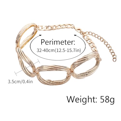 Chunky Gold Chain Necklace for Women Big Chunky Choker Necklace Gold Cuban Link Chain Necklaces Punk Hip-Hop Necklaces Costume Jewelry Gift - color: Gold07
