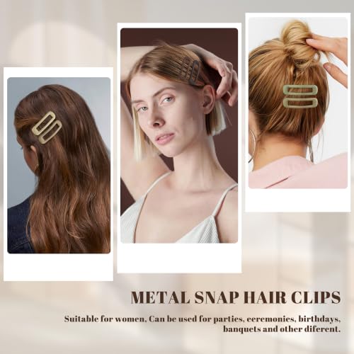 20 PCS Small Rectangle Hair Barrettes For Women Non Slips Snap Clips For Thin Fine Hair,Matte Brown Green Yellow,1.97 x 0.55Inch - color: Matte Brown Green Yellow
