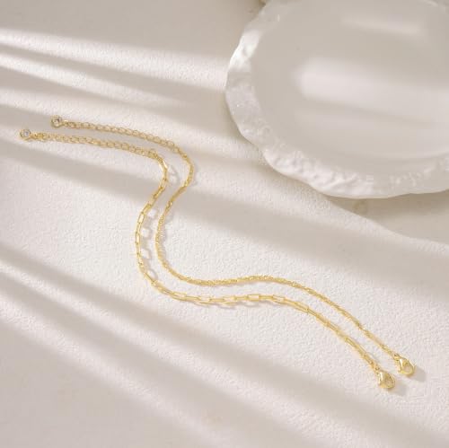Moodear Gold Bracelets for Women, 2PCS Dainty 14K Gold Plated Link Chain | Waterproof Non Tarnish Jewelry, Adjustable Gold Plated Link & Bead Chain, Perfect for Daily Wear, Vacation Outfits & Gifts - color: gold-5
