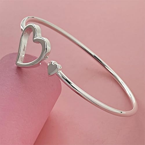 925 Sterling Silver Bracelet Plated Cuff Bangle Bracelet Fashionable Multi-layer Cross Wire Bangle Bracelet Open Adjustable Wide Cuff Bracelet for Teen Girls Fashion Jewelry - color: silver A