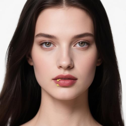 Vsnnsns 16G Septum Rings Piercing Jewelry 316L Stainless Surgical Steel Skull Flower Dangle Clicker Horseshoe Septum Nose Rings Hoop Piercing Jewelry for Women Men Silver Black Rose Gold 10mm - color: 14k Gold Filled Tone
