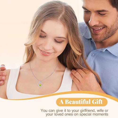 925 Sterling Silver Infinity Heart Necklace for Women, Rhodium Plated Cubic Zirconia Pendant Gift for Girlfriend Wife Mom - Anniversary Valentine's Day Birthday Present with Elegant Gift Box - color: Silver-08-Aug