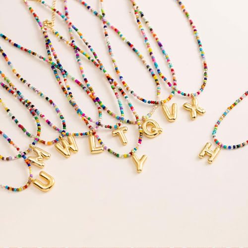 Colorful Initial Necklaces Gifts for Girls Kids Teens, 6-18 Year Old Girl Birthday Gift Teen Girl Gifts Trendy Stuff Gold Bubble Letter Pendent Necklace Jewelry - style: G
