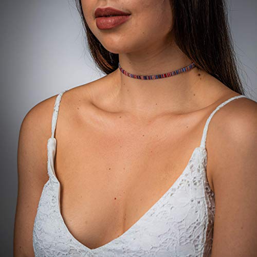 Made by Nami Boho Choker for Women and all Genders Waterproof & Adjustable Surfer Necklace Choker for Pride Parade & Hippie Festival - color: Multi