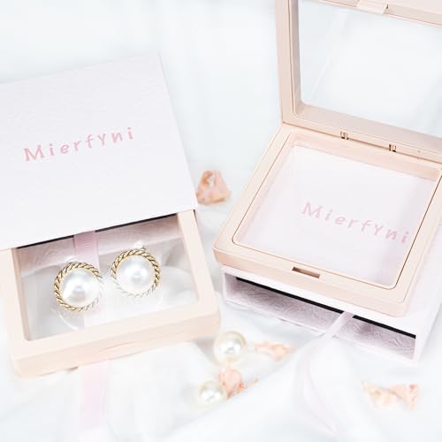 Large Pearl Earrings for Women, Chunky Gold Button Pearl Studs | Gold Twist Trim, Statement Vintage Style, 23mm, 14K Gold-Plated Brass, Faux Mabe Pearl, for Wedding, Parties, Elegant Look