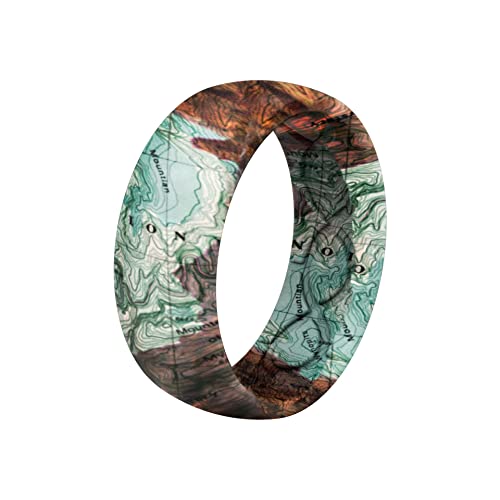 Groove Life Nomad Silicone Ring Breathable Rubber Wedding Rings for Men, Lifetime Coverage, Unique Design, Comfort Fit Ring - color: Zion