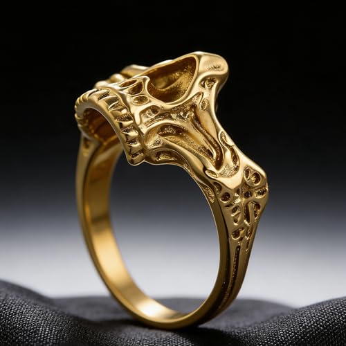 2023 Skull Ring Cool Evil Death Punk Rock Stainless Steel Rings Aly Style Jewelry - style: statement