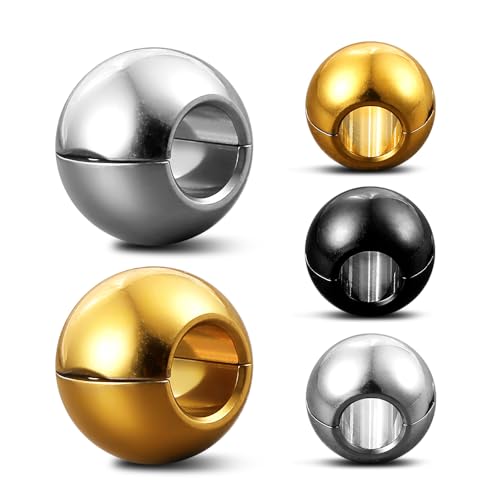 1 pair 9g ear weight Classic Spheres, Hypoallergenic 316 Stainless Steel Ear Weights Plugs Tunnels Gauges for Ear Body Jewelry Women Men - color: Silver for Ear Lobe in 12mm+ (1/2") or Large