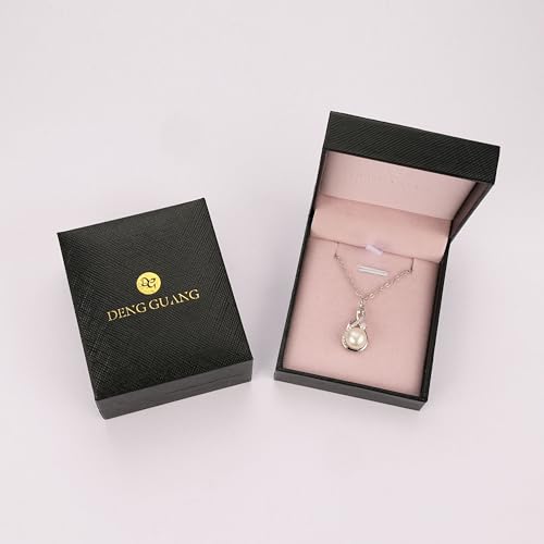 Freshwater Pearl Necklace for Women | 14K Gold Plated Infinity Pendant Fine Jewelry | Dainty Everyday Layering Chain with Lobster Clasp - color: Silver Moissanite