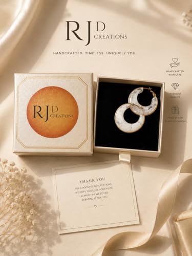 Gold Plated Stainless Steel Acrylic Hoop Earrings for women,Chunky Marbled Resin C-Hoops - CLOUD WHITE