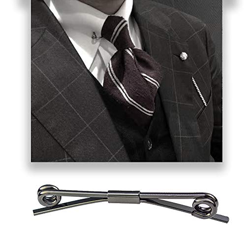 Tight Necktie Tie Clips Collar Bar Shirt Collar Stay Tie Pins Cravat Clips Silver Gold Black Tone Metal Collar Pin Jewelry Accessories for Men - color: Black