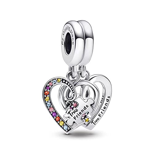 Jewelry Love Heart Charms for Women Bracelets and Necklaces | 925 Sterling Silver,Mother's Day Birthday Christmas - color: Silver Puzzle Piece Hearts Splittable Friendship Dangle Charm