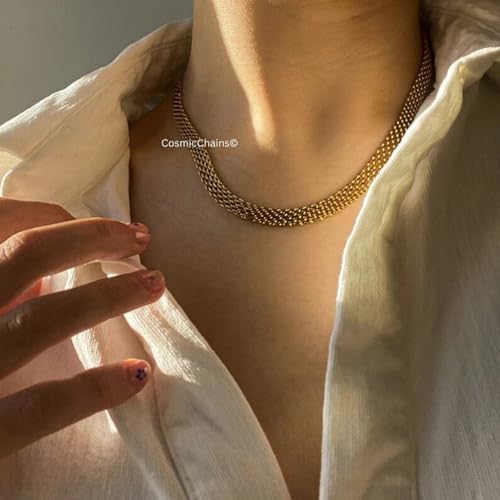 Chunky Chain Necklace for Women Men Bold Gold Statement Jewelry Trendy Layered Accessory - color: C-Chunky Gold Chain Necklace