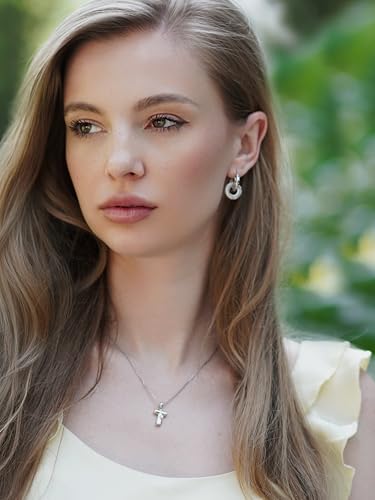 Milan Chiva 14K Gold Plated Small Huggie Dangle Earrings | Lightweight Trendy Heart Dainty Jewelry Hypoallergenic Chunky Gold Hoops Earrings Jewelry Mothers Day Gift for Women - color: G-Silver